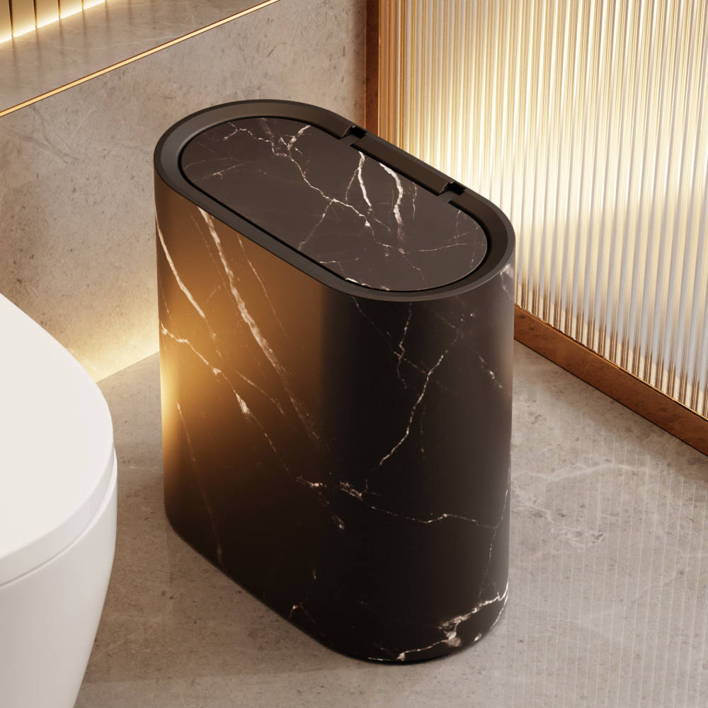 Home Essentials Bathroom Storage - Minimalist Slim Trash Can Narrow Gap